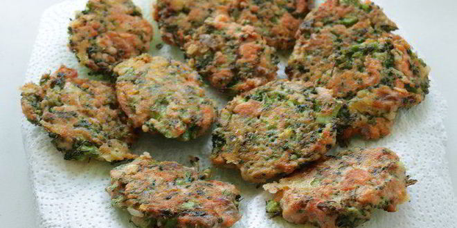 Рецепт оладьи из брокколи и лосося