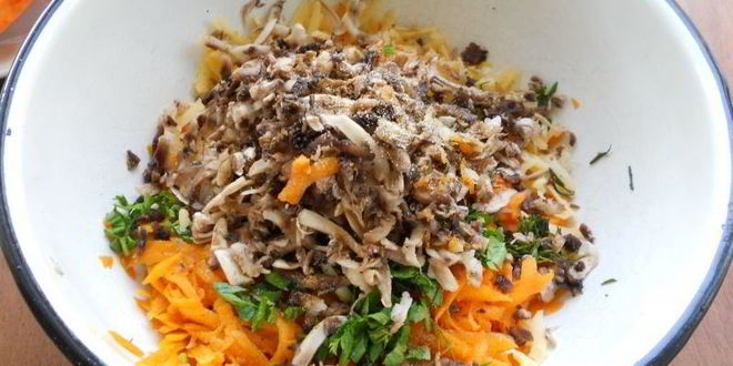 Рецепт оладьи из тыквы с грибами и сыром