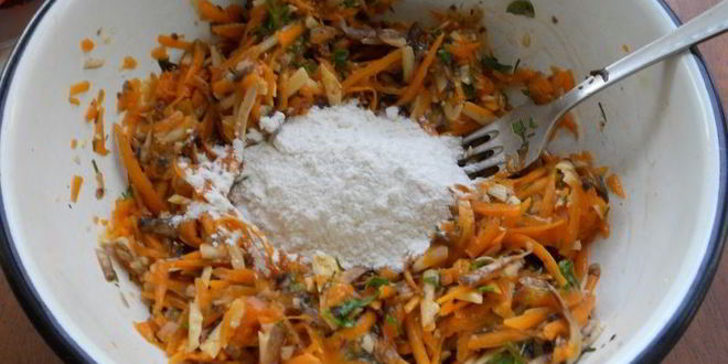 Рецепт оладьи из тыквы с грибами и сыром