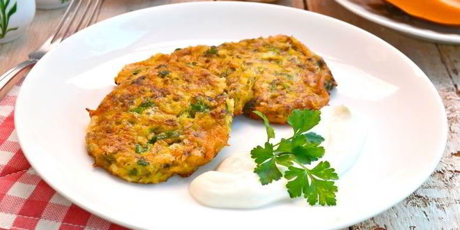 Рецепт оладьи из тыквы с грибами и сыром