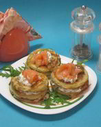 Оладьи картофельные с семгой