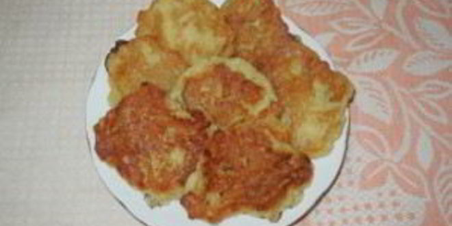 Рецепт оладьи на воде с яблоками