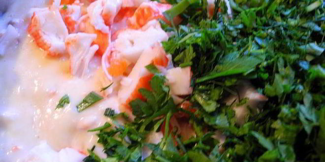 Рецепт оладьи с семгой и зеленью