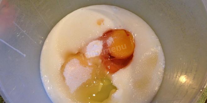 Рецепт оладьи с яблоками и бананами на кефире