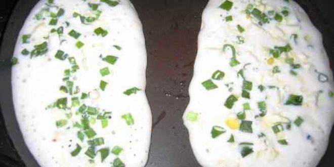 Рецепт оладьи с яйцом и зеленым луком