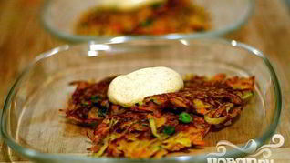 Рецепт Овощные оладьи с соусом карри