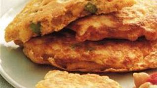 Рецепт Пикантные оладьи с кукурузой и зеленым горошком