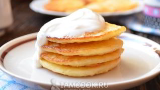 Рецепт Пшенные оладьи с творогом