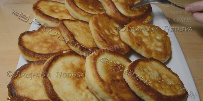 Рецепт пышные оладьи на теплом кефире с содой