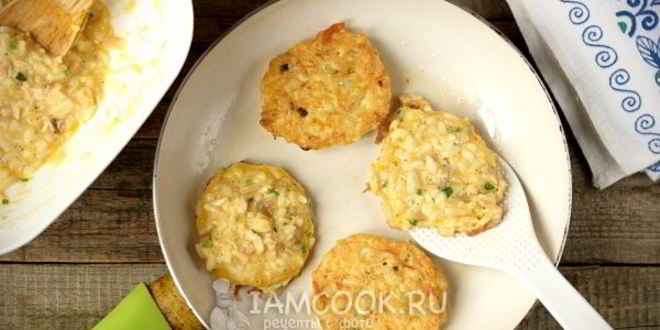 Рецепт рисовые оладьи с куриным мясом