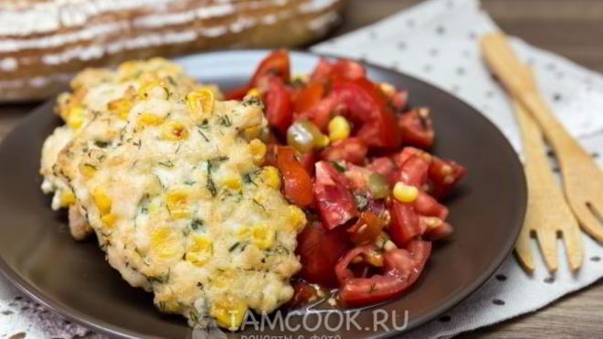 Рецепт Рубленые куриные оладьи с кукурузой