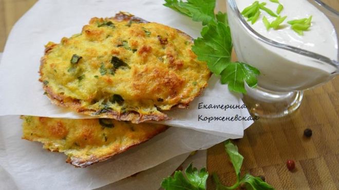 Рецепт Рыбные оладушки с йогуртовым соусом