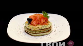 Рецепт Шпинатные оладьи с семгой