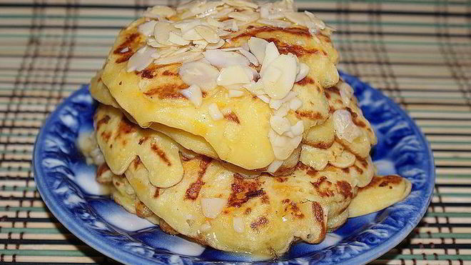 Рецепт Тыквенные оладьи с медовыми орехами