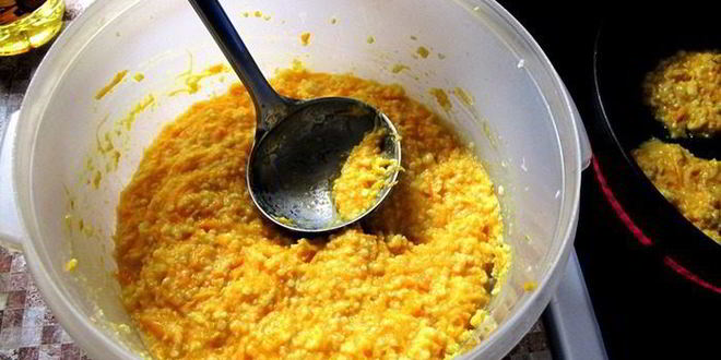 Рецепт тыквенные оладьи с пшенкой