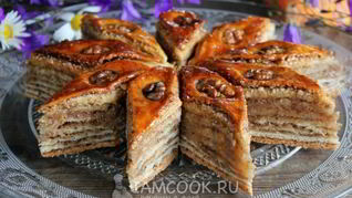 Рецепт Пахлава с грецкими орехами и медом