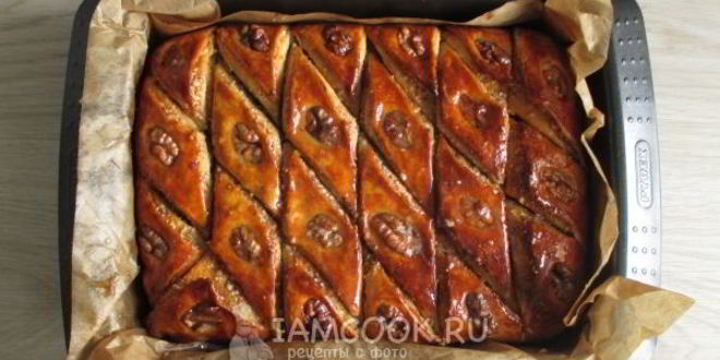 Рецепт пахлава с грецкими орехами и медом