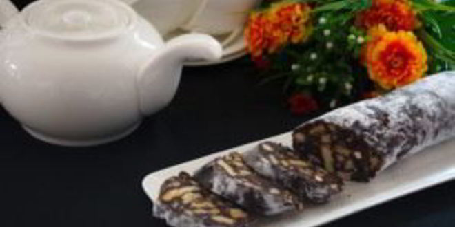 Рецепт колбаска из печенья и какао