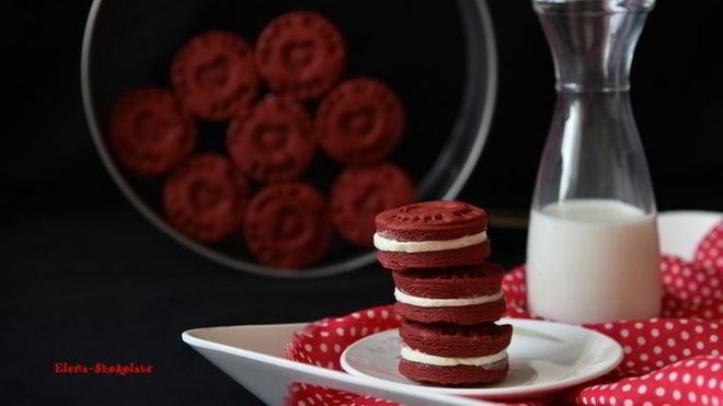 Рецепт Печенье-сэндвич Красный бархат