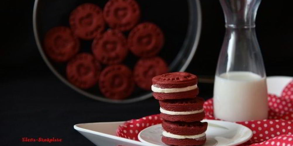 Как приготовить печенье-сэндвич красный бархат