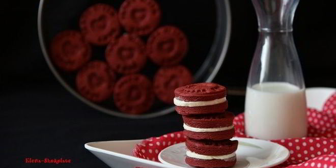 Рецепт печенье-сэндвич красный бархат