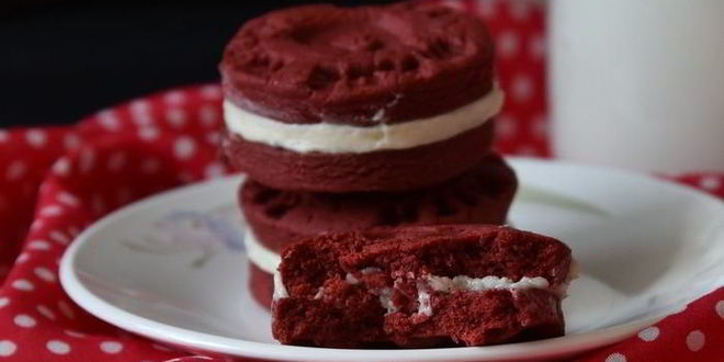 Рецепт печенье-сэндвич красный бархат