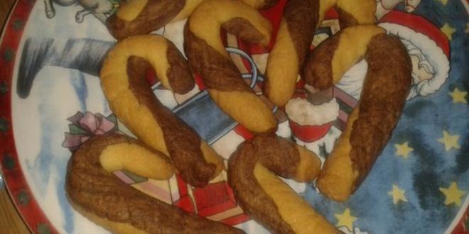 Рецепт песочное печенье посох деда мороза