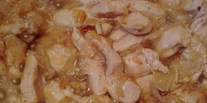 Рецепт бисквитный пирог без яиц с курицей и сладким перцем