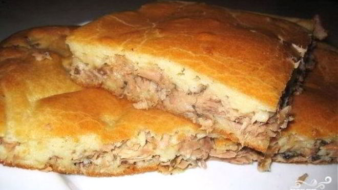 Рецепт Быстрый рыбный пирог на кефире