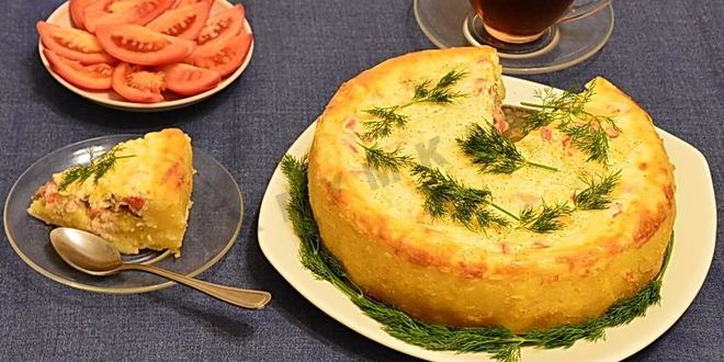 Рецепт картофельный пирог с сельдью