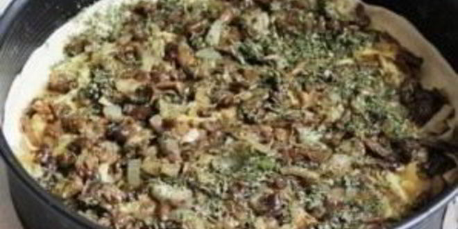 Рецепт киш с грибами и помидорами