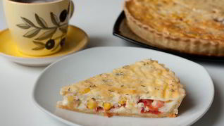 Рецепт Киш с кукурузой и помидорами