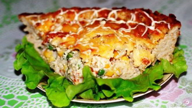 Рецепт Куриный пирог с гавайской смесью