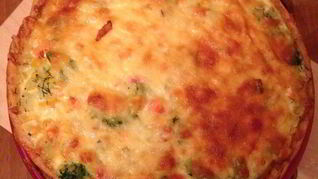 Рецепт Открытый овощной пирог с курицей