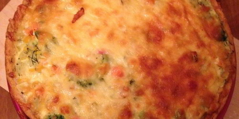 Как приготовить открытый овощной пирог с курицей