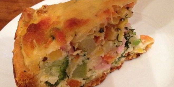 Рецепт открытый овощной пирог с курицей