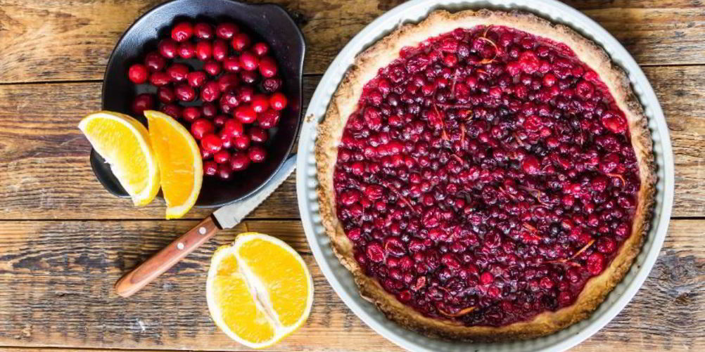 Как приготовить песочный пирог с клюквой