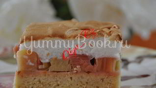 Рецепт Песочный пирог с ревенем и безе