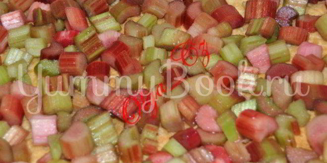 Рецепт песочный пирог с ревенем и безе