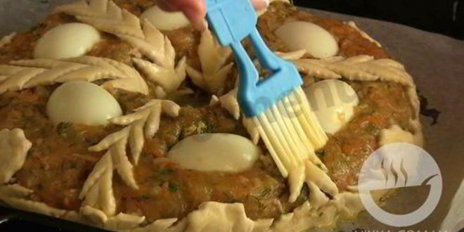 Рецепт пирог из куриного фарша рождественское кольцо