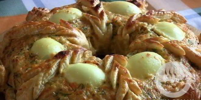 Рецепт пирог из куриного фарша рождественское кольцо