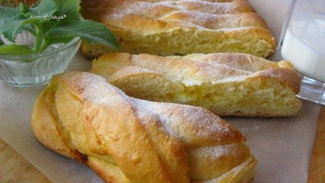 Рецепт Пирог-косичка со сливочно-лимонной начинкой
