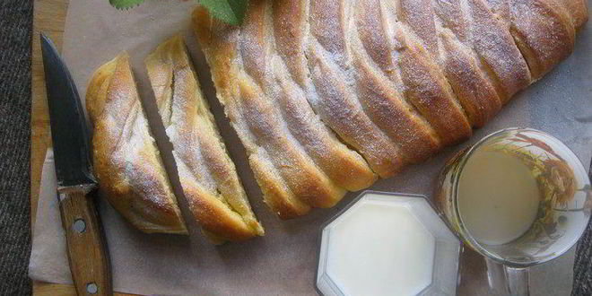 Рецепт пирог-косичка со сливочно-лимонной начинкой