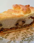 Пирог с курицей и шампиньонами без яиц