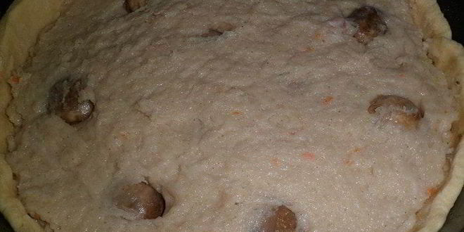 Рецепт пирог с курицей и шампиньонами без яиц