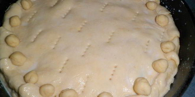 Рецепт пирог с курицей и шампиньонами без яиц