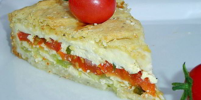 Рецепт пирог с овощами и брынзой