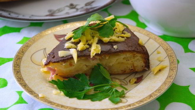 Рецепт Пирог с сыром и ветчиной