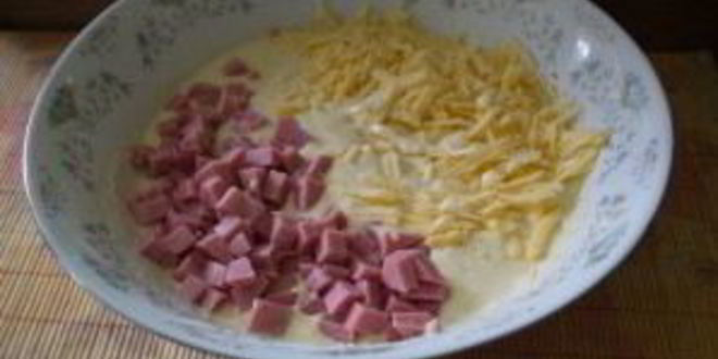Рецепт пирог с сыром и ветчиной