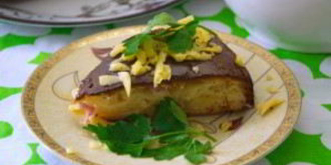 Рецепт пирог с сыром и ветчиной